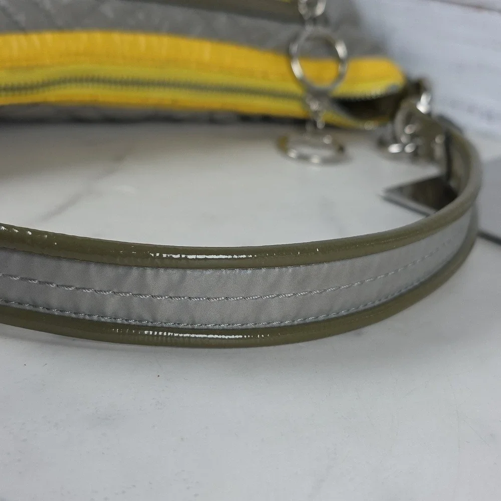 COACH #15871 VINTAGE HAND BAG GRAY‎ YELLOW RARE PURSE GUC - Picture 10 of 14